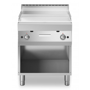 Gas fry top Chromed smooth plate MDLR Open cabinet Model F7070FTGCLA