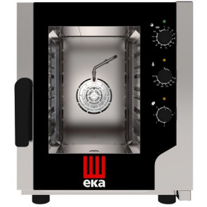 Electric ventilated convection oven Model EKF523NUD Direct steam for gastronomy, bakery and pastry Capacity n.5 trays GN 2/3 cm 35,4 x 32,5 Power Kw 3,2 Hinged door