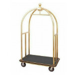 Luggage cart with coat hanger STK Model CART-G brass plated stainless steel