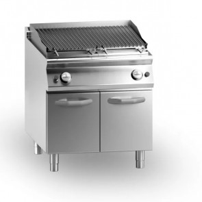 Gas lava stone grill 2 cooking zones MDLR Cabinet with door Model CL9080GRLIP