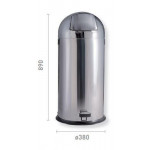 Pedal waste bin MDL polished stainless steel Model 106021