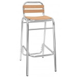 Stool SETR Anodized aluminum frame Ø 28 x 1,8 mm, oak bands Model 042-ALW09