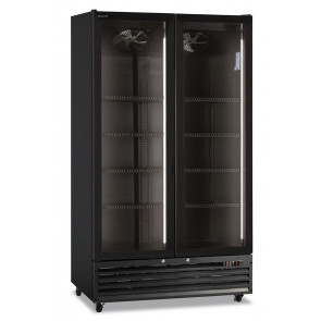 Ventilated refrigerated cabinet 2 hinged doors KLI Model ICOOL110BLACK