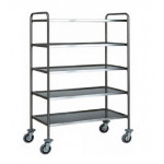 Service trolley Model CA1426 The round stainless steel tubular structure with a diameter of 25