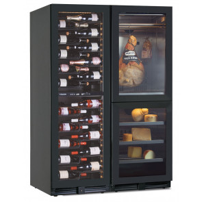Wine cooler ventilated + cabinet for cheese and cold cuts storage Model NORCIA3604T