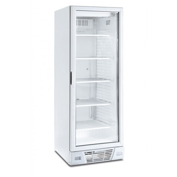 Static-fan assisted vertical Freezer Model FR372VSTWHITE with glass door