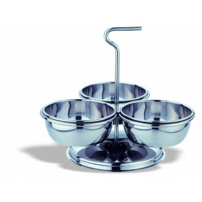 Stainless steel appetizer or sauce dish N. 3 pieces ø mm. 90 Capacity cl.20 Model 401-003