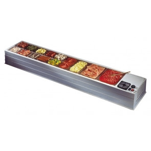 Refrigerated ingredients display case TCN Containers capacity GN various sizes Power kW 0,18 Model MAXI
