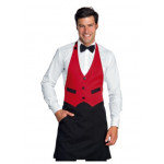 Unisex Garcon apron 100% Polyester black and red Model 037007