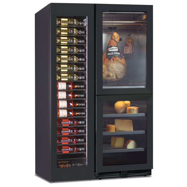 Wine cooler ventilated + cabinet for cheese and cold cuts storage Model NORCIA2903T