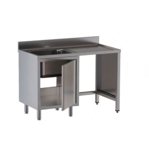 Stainless steel cupboard sink one tub with drainer and hollow for dustbin Model APS/D126
