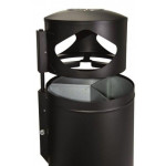 Recycling waste bin with ashtray MDL Three galvanized inner buckets Colour black Model 776000