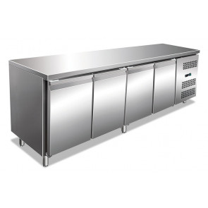 Ventilated refrigerated counter Stainless steel AISI 201 Model GN4100TN Four doors
