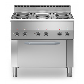 Electric range 5 plates ECO MDLR Model F6090CFEE Ventilated electric oven GN 1/1