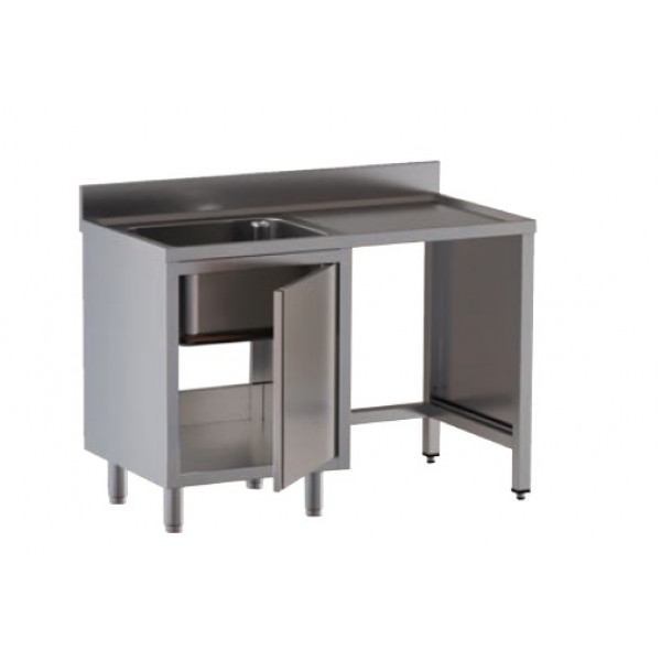 Stainless steel cupboard sink one tub with drainer and hollow for dustbin Model APS/D146