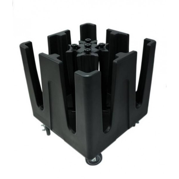Plates trolley KAR Model CPP4_BLACK  molded polyethylene