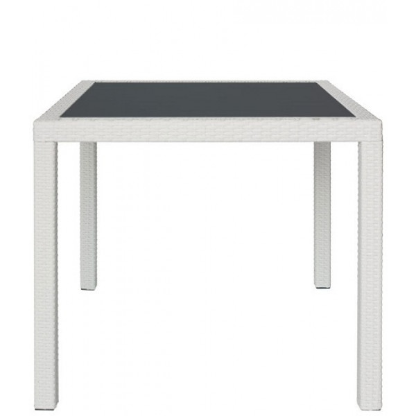 Outdoor table TESR Aluminum frame, polyethylene strap covering, tempered glass top 562-MCQ90