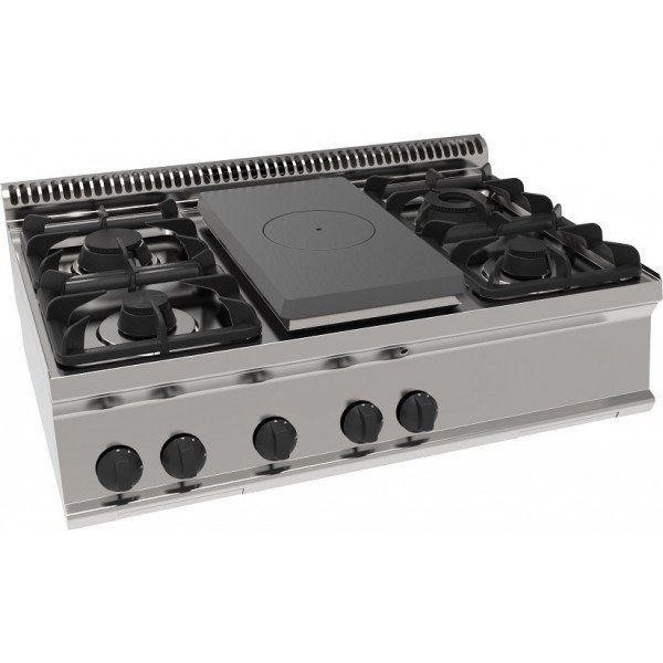 Gas range with solid top and 4 burners countertop TX Model PCP105G7 Power 22.8 kW