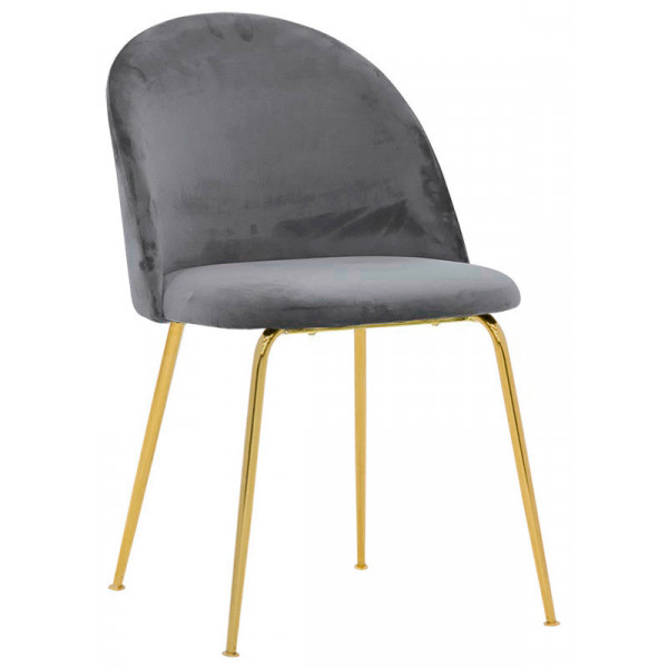 Stackable indoor chair TESR Metal frame gold effect Velvet covering Model 1652-J02