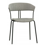 Stackable indoor chair TESR Powder coated metal frame, seat and backrest in fabric. Model 1904-RD03
