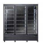 Ventilated refrigerated cabinet Model RFG1900B with 3 glass doors BLACK