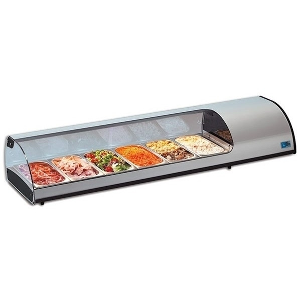 Refrigerated countertop display Model TAPAS6GN Containers GN1/3 Cm 32,5x17,6x4