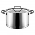 Stainless steel high casserole with lid suitable for induction cooking 24xh14 model P456024