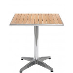 Outdoor table TESR Aluminum frame, wooden slats top Model 111-MTW006C