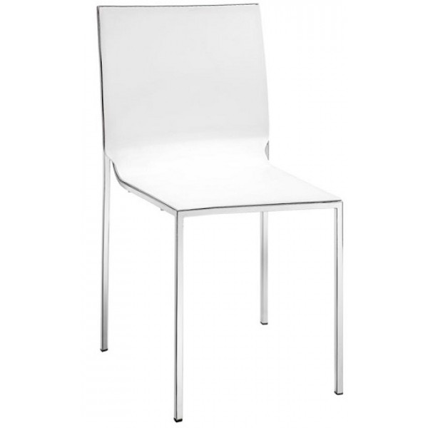 Stackable indoor chair TESR Chromed metal frame Polypropylene shell Model 074-CT123