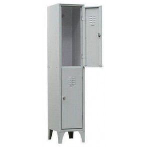 Overlapped changing room locker FAS made of steel sheet Thickness 6/10 N.2 Compartments N.2 Hinged doors Card holed Coat-hanger Model H035Q1801B
