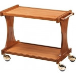 Wooden service trolley color Walnut Model CL2001 two shelves