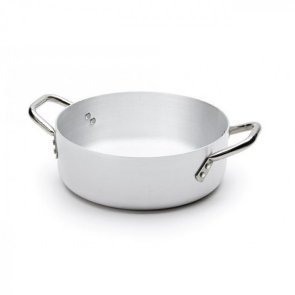Shallow saucepan 2 handles in aluminium for induction Thickness 3 cm Model 290-3
