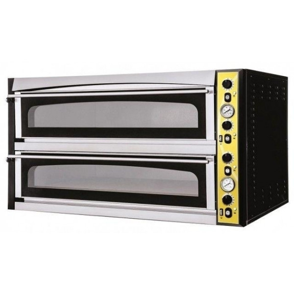 Electric mechanical pizza oven PF 2 cooking chambers Glass doors N. Pizzas 6 +6(Ø cm 35) Model ENDOR 66L GLASS
