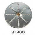 Fraying disc DT03 - Thickness 3mm - Suitable for celery, carrots, vegetable for pinzimonio, cheese for pizza, nuts, chocolate, etc Suitable for julienne cut for Vegetable cutter Model TITANIUM