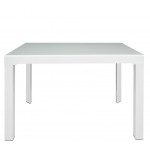 Indoor table TESR Powder coated metal frame, tempered glass top and extension Model 1460-78DT