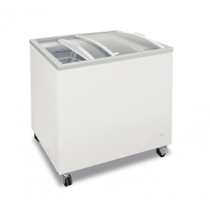 Static chest freezer. With curved sliding glass lids / with sloped flat sliding glass lids Model FR400 PAC / PAF