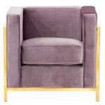 Indoor armchair TESR Metal frame, gold effect, velvet covering. Model 1797-HKP2