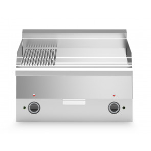 Electric fry top chromed 2/3 smooth 1/3 striped plate MDLR Model F6060FTECLRT