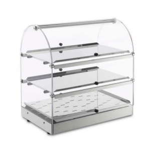 Heated countertop display TP Model VB53R 3 shelves Sides and doors in plexiglass Power 500 W