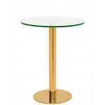 Indoor table TESR Stainless steel frame, gold effect, 13 mm tempered glass top Model 1768-F43G