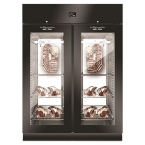 Dry-aging meat cabinet Everlasting With glass doors in black plastic coated steel Capacity 300Kg Model AC9318