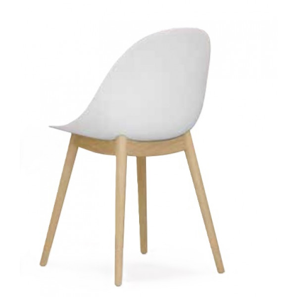 Stackable outdoor chair TESR Beech wood frame, polypropylene shell Model 464-V11