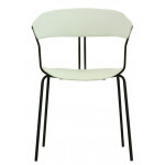 Stackable indoor chair TESR Powder coated metal frame, seat and backrest in polypropylene Model 1902-RD01