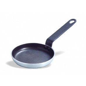 Pan for blinis in non-stick aluminium with plastic handle thickness mm. 2,5 Size ø cm. 18x4h Model 238-012