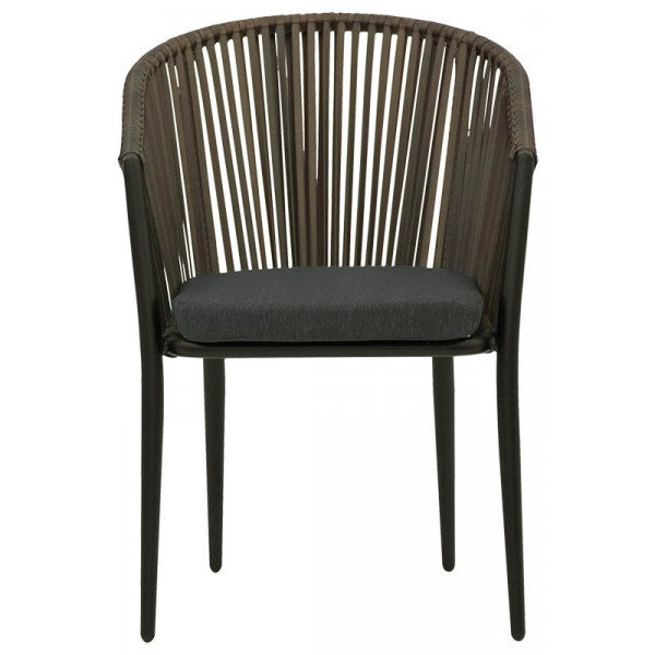 Outdoor armchair TESR Powder coated aluminum frame, polyethylene strap covering, waterproof cushion. Model 1983-RB06