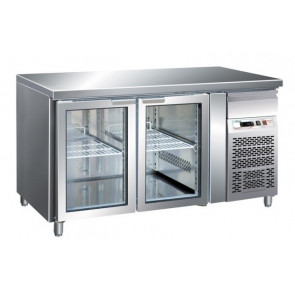Refrigerated gastronomy counter Model G-GN2100TNG two glass doors GN1/1 ventilated