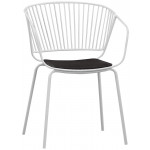 Stackable outdoor armchair TESR​Powder coated metal frame, synthetic leather pad Model 1910-RD09