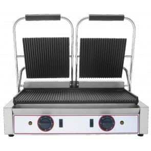 Double panini grill Model R2 cast iron Striped surface