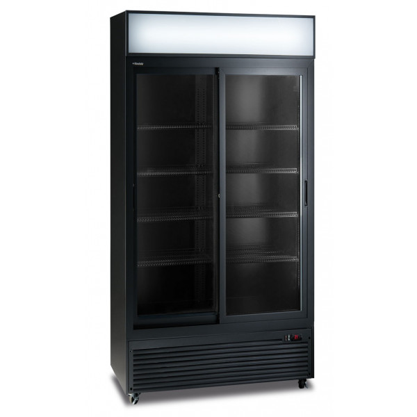 Ventilated refrigerated display 2 doors KLI Model CL801V2GCSLBLACK