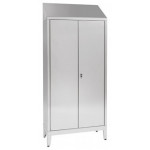 Brooms locker made of stainless steel 430 IXP n.2 hinged doors Model 69602430